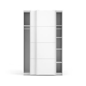TVILUM verona skydedrsskab - hvidt tr, 2 smalle skydedre, med hylder