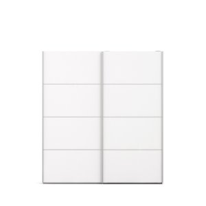 TVILUM Verona garderobeskab - hvid laminat, 2 skydedre med hylder