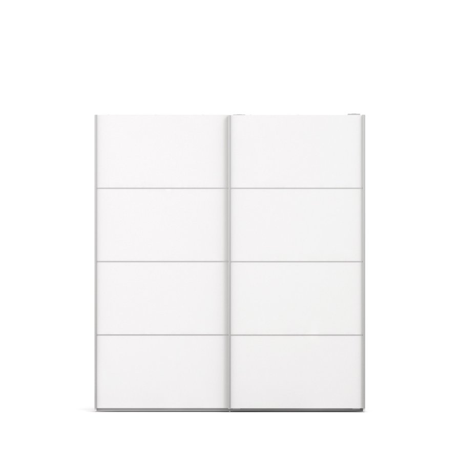 
TVILUM Verona garderobeskab - hvid laminat, 2 skydedøre med hylder
