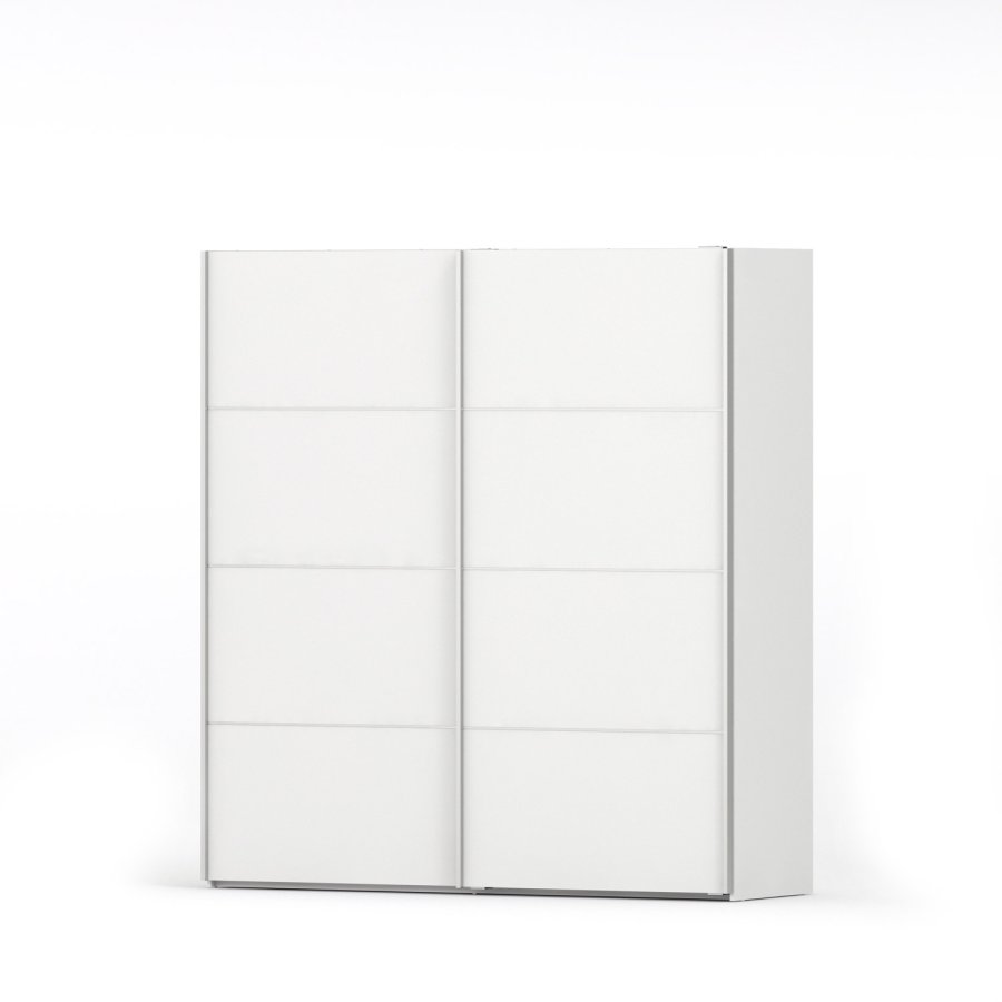 
TVILUM Verona garderobeskab - hvid laminat, 2 skydedøre med hylder
