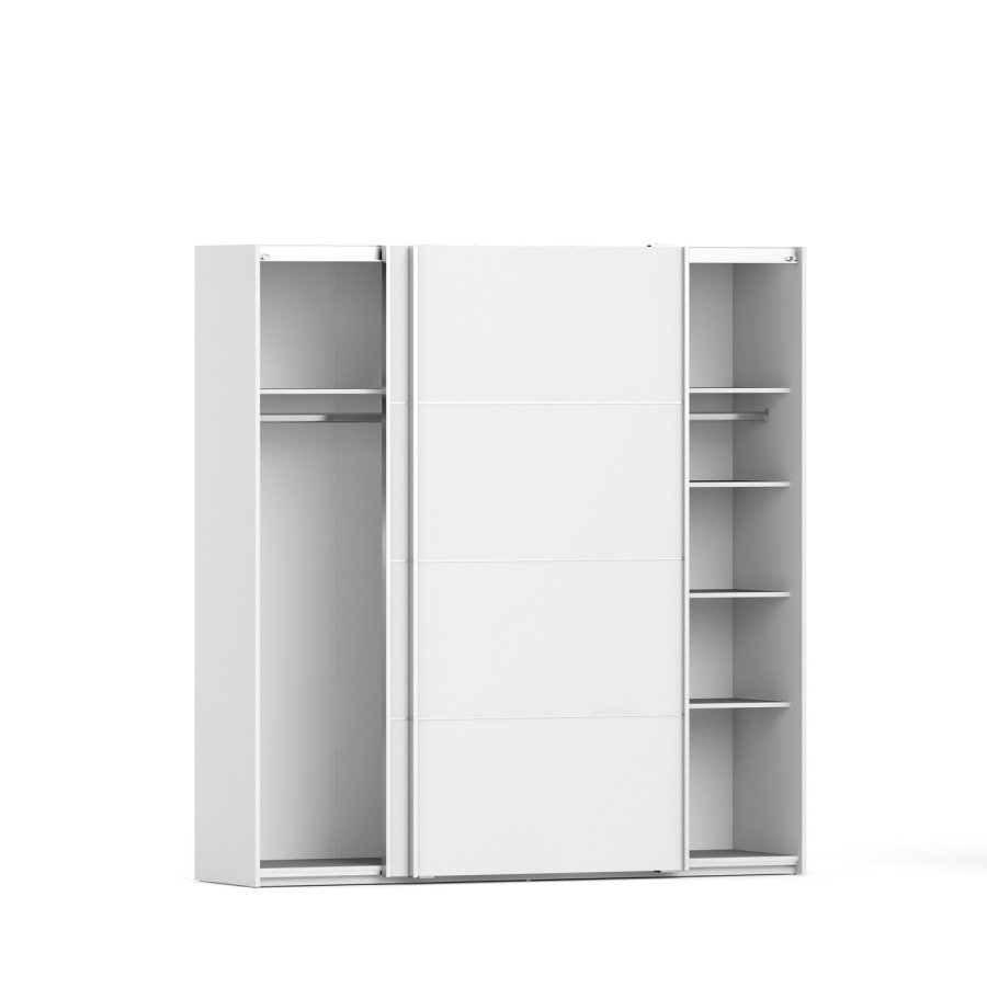 
TVILUM Verona garderobeskab - hvid laminat, 2 skydedøre med hylder
