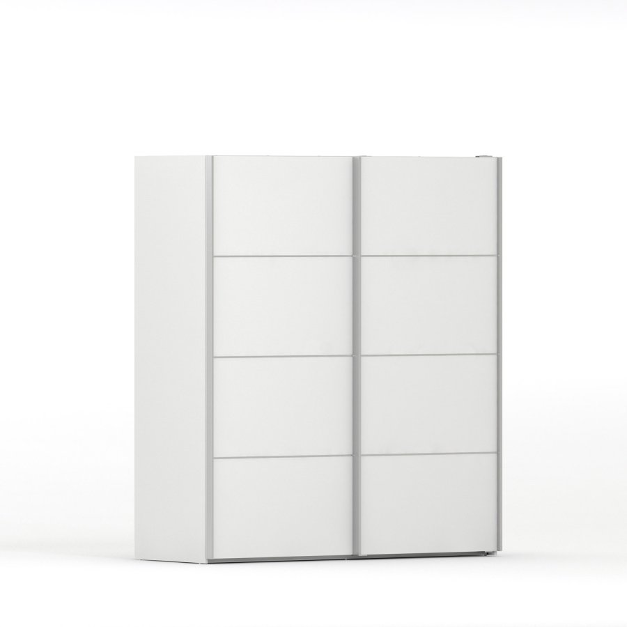 
TVILUM Verona garderobeskab - hvid laminat, 2 skydedøre med hylder
