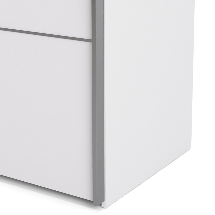 
TVILUM Verona garderobeskab - hvid laminat, 2 skydedøre med hylder
