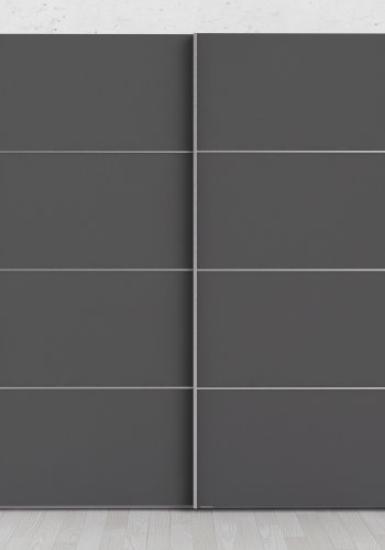 
TVILUM Verona skydedørsskab - hvid/grå træ, 2 skydedøre med hylder
