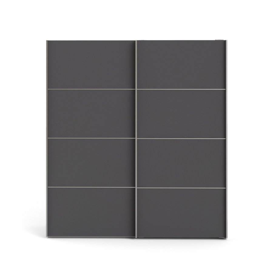 
TVILUM Verona skydedørsskab - hvid/grå træ, 2 skydedøre med hylder
