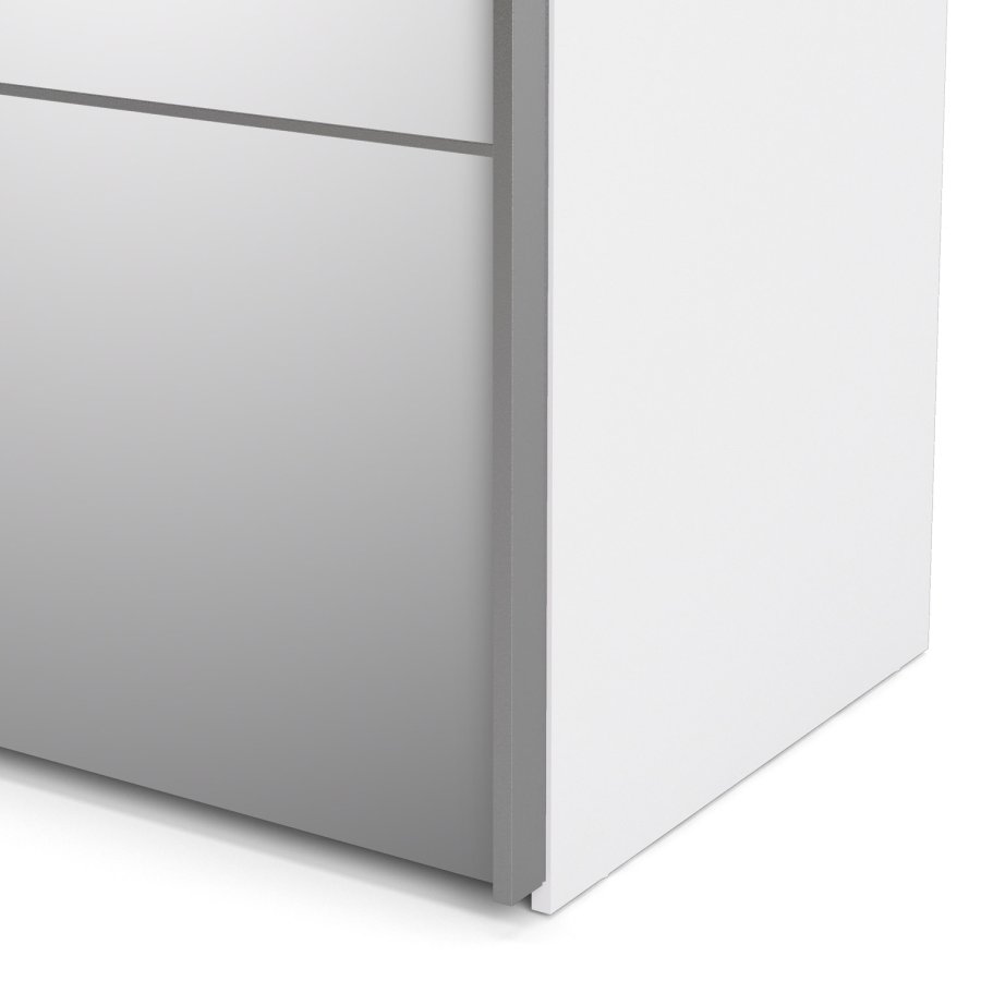 TVILUM Verona skjutdrrsgarderob - spegelglas och vitt tr, 2 skjutdrrar