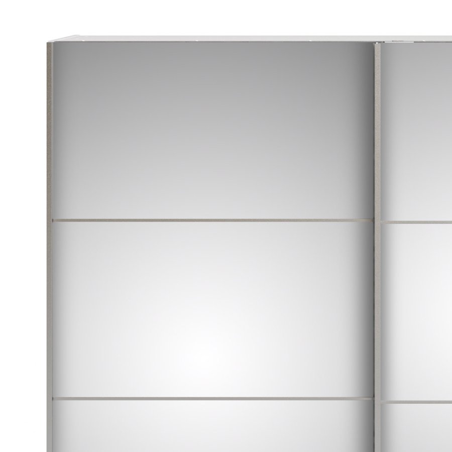 TVILUM Verona skjutdrrsgarderob - spegelglas och vitt tr, 2 skjutdrrar