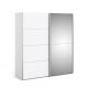
TVILUM VERONA garderobeskab - hvid laminat, med spejl, 2 skydelåger
