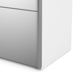 Verona garderobeskab - Hvidt MDF, m. spejllge, 2 skydelger