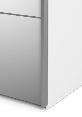 
TVILUM VERONA garderobeskab - hvid laminat, med spejl, 2 skydelåger
