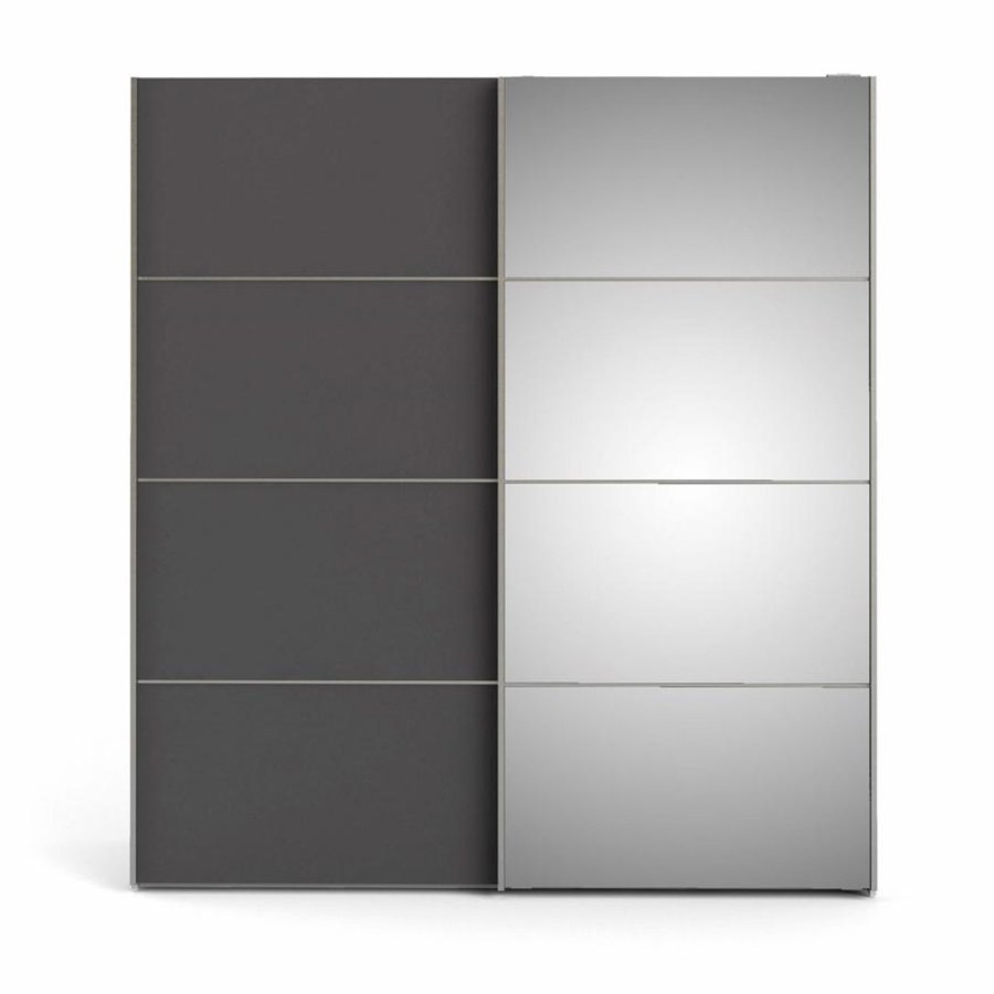 TVILUM Verona garderobe, m. 2 skyvedrer - speilglass og gr/hvit folie