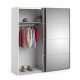 TVILUM Verona garderobe, m. 2 skyvedrer - speilglass og gr/hvit folie