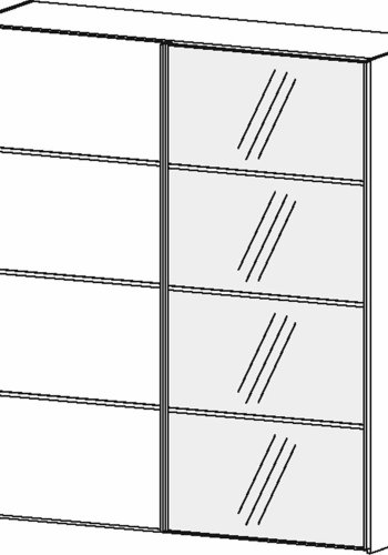 TVILUM Verona garderobe, m. 2 skyvedrer - speilglass og gr/hvit folie