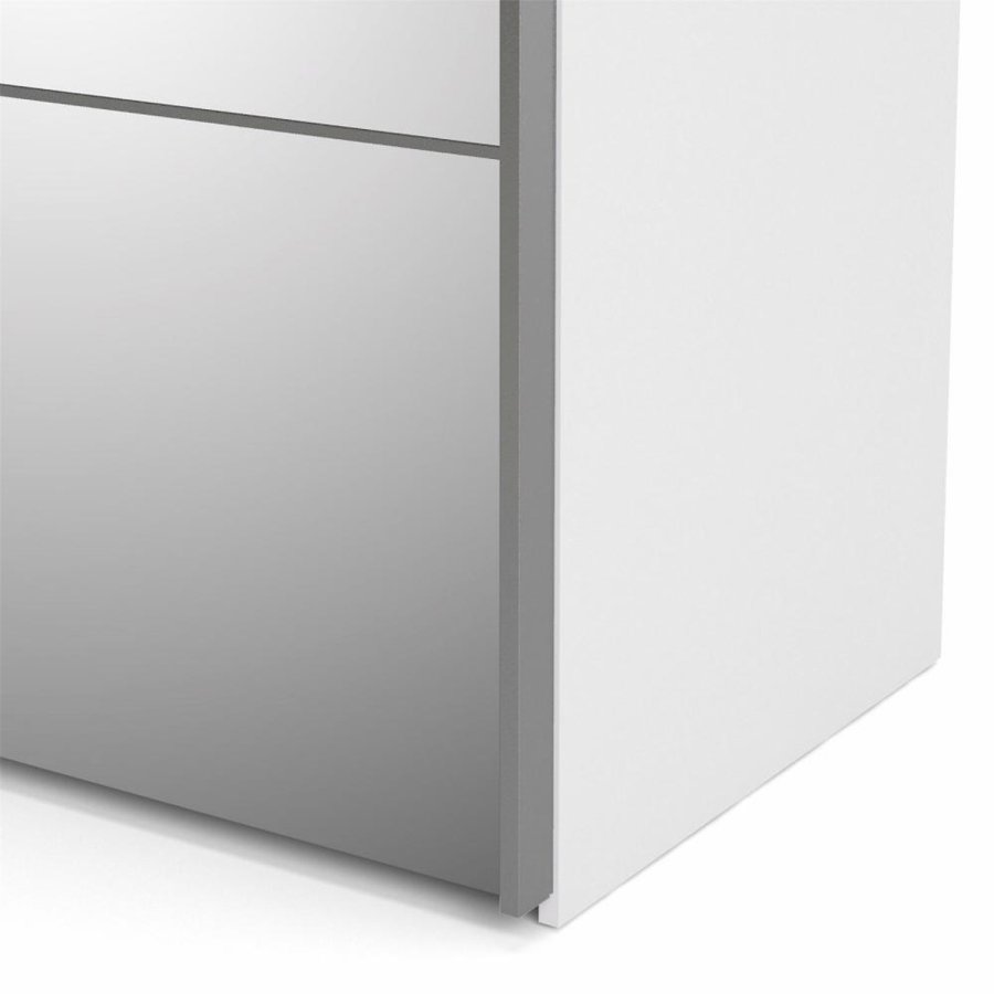 TVILUM Verona garderobe, m. 2 skyvedrer - speilglass og gr/hvit folie