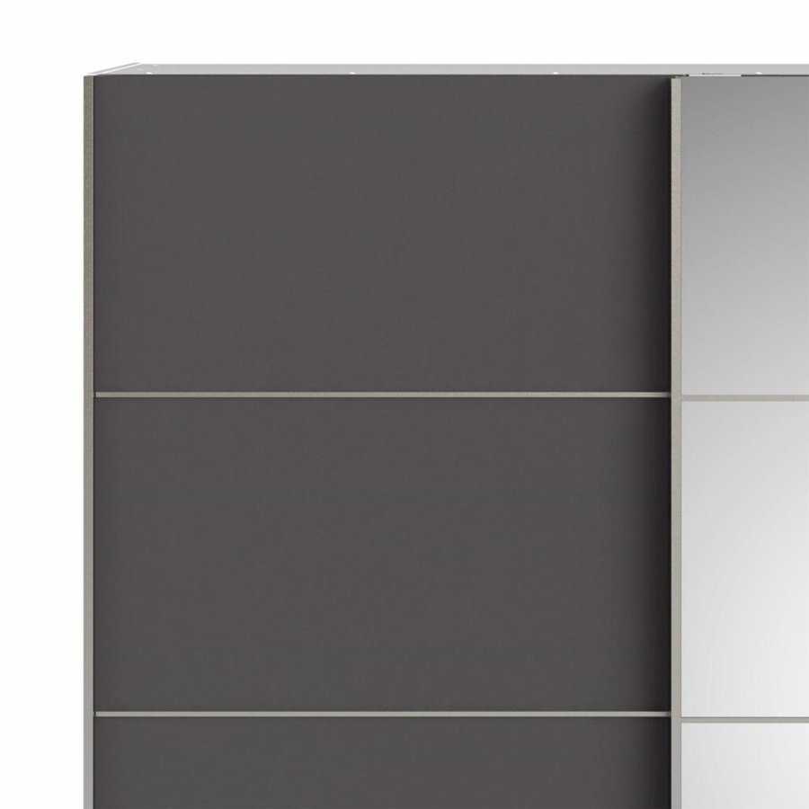 TVILUM Verona garderobe, m. 2 skyvedrer - speilglass og gr/hvit folie