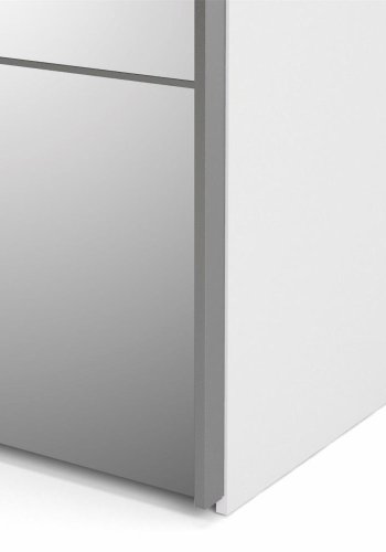 TVILUM Verona garderobe, m. 2 skyvedrer - speilglass og gr/hvit folie