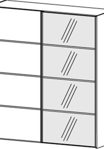 TVILUM Verona garderobe, m. 2 skyvedrer - speilglass og gr/hvit folie