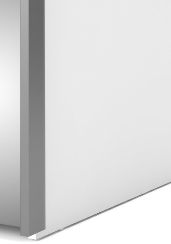 TVILUM Verona Schiebetürenschrank - weiß/grau/Spiegelglas, mit 2 Schiebetüren 