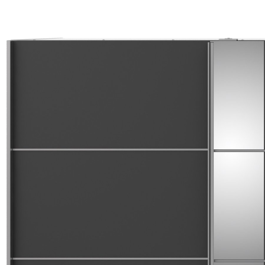 TVILUM Verona Schiebetürenschrank - weiß/grau/Spiegelglas, mit 2 Schiebetüren 