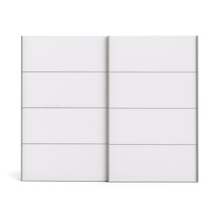 TVILUM Verona skydedrsskab hvidt tr laminatoverflade 2 skydedre med hylder bred