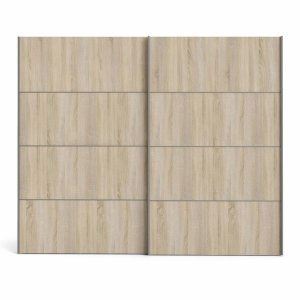 TVILUM Verona garderobeskab, m. 2 skydelger - hvid og egetrsfarvet folie