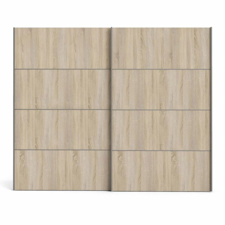 TVILUM Verona garderobe, m. 2 skyvedrer - hvit og eikefarget folie