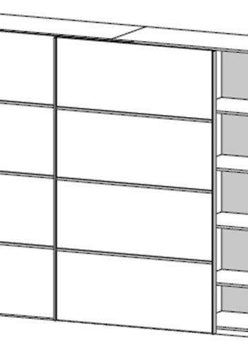 TVILUM Verona garderobe, m. 2 skyvedrer - hvit og eikefarget folie