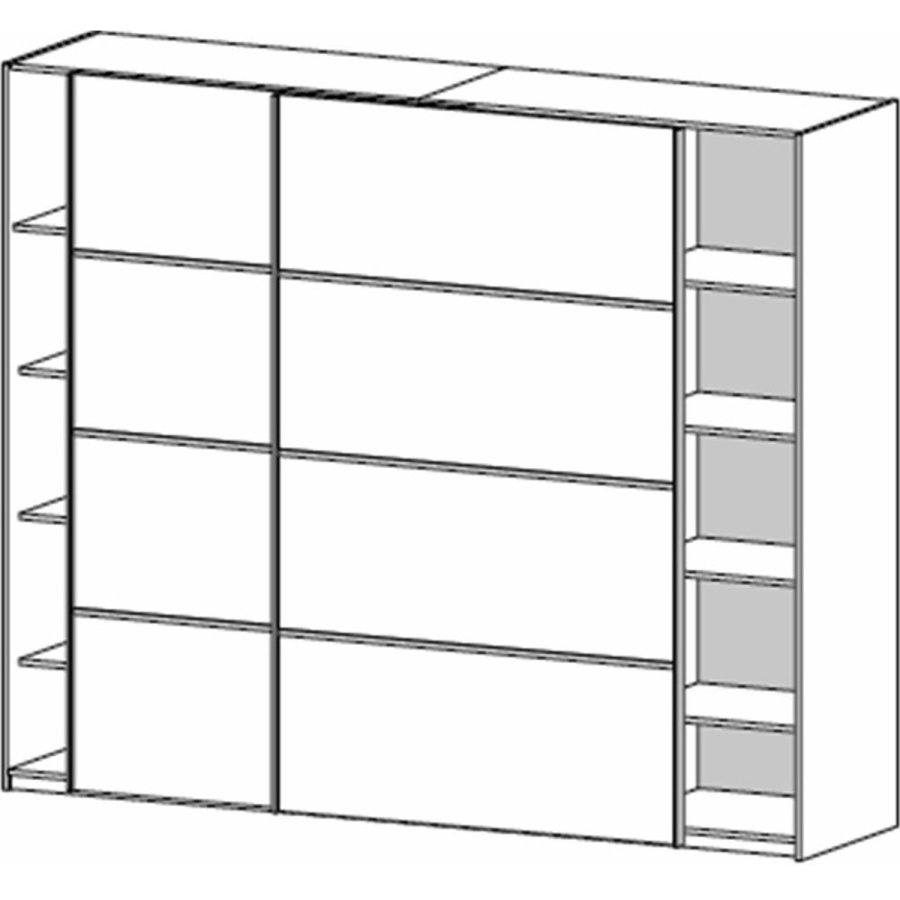 TVILUM Verona garderobe, m. 2 skyvedrer - hvit og eikefarget folie