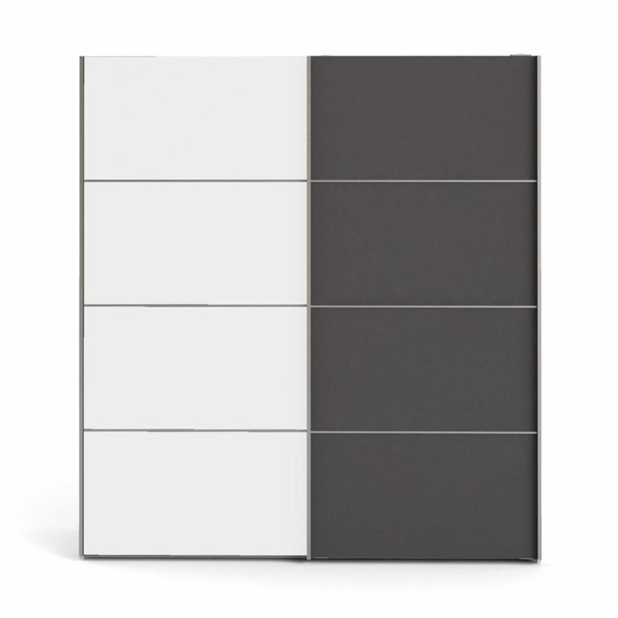 TVILUM Verona garderobe, m. 2 skyvedrer - hvit og gr folie