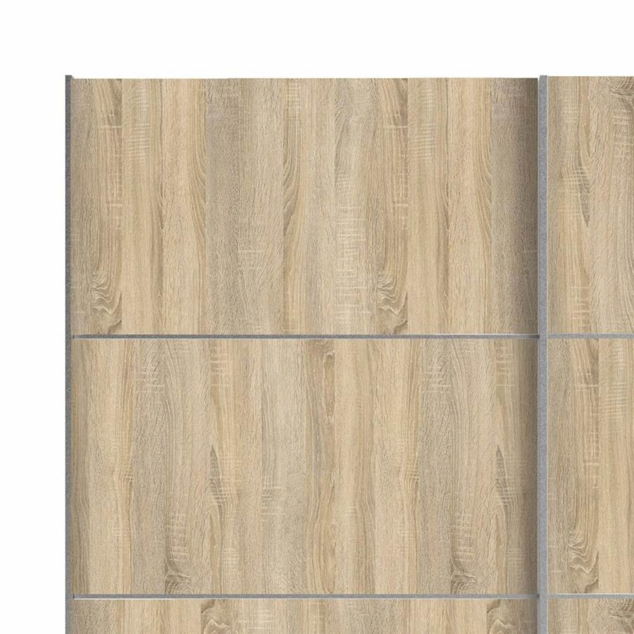 TVILUM Verona garderobe, m. 2 skyvedrer - hvit og eikefarget folie