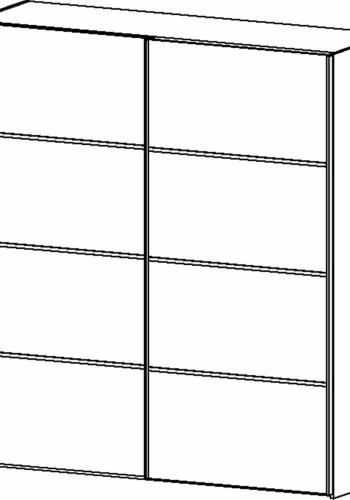 TVILUM Verona garderobe, m. 2 skyvedrer - hvit og eikefarget folie