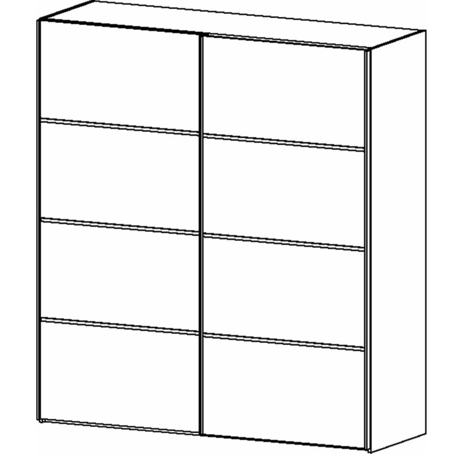 TVILUM Verona garderobe, m. 2 skyvedrer - hvit og eikefarget folie