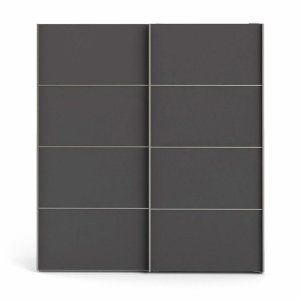 TVILUM Verona garderobeskab, m. 2 skydelger - hvid og gr folie