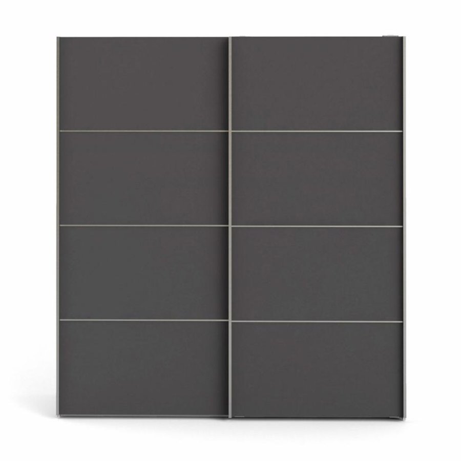 TVILUM Verona garderobe, m. 2 skyvedrer - hvit og gr folie