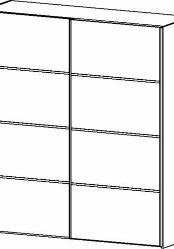 TVILUM Verona garderobe, m. 2 skyvedrer - hvit og gr folie