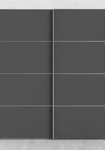 TVILUM Verona garderobe, m. 2 skyvedrer - hvit og gr folie