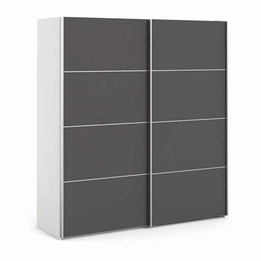 TVILUM Verona garderobe, m. 2 skyvedrer - hvit og gr folie