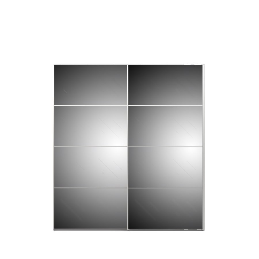 TVILUM Verona Skyvedrsskap - hvit/speilglass, m. 2 skyvedrer 