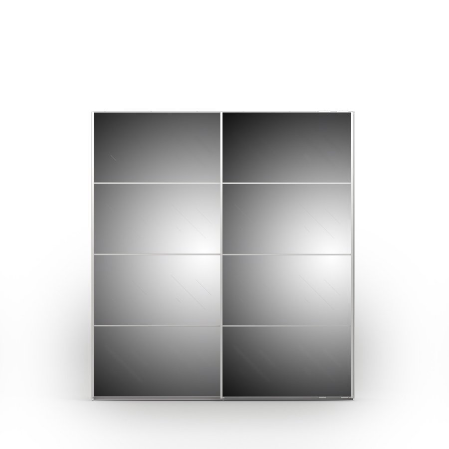 TVILUM Verona Skyvedrsskap - hvit/speilglass, m. 2 skyvedrer 