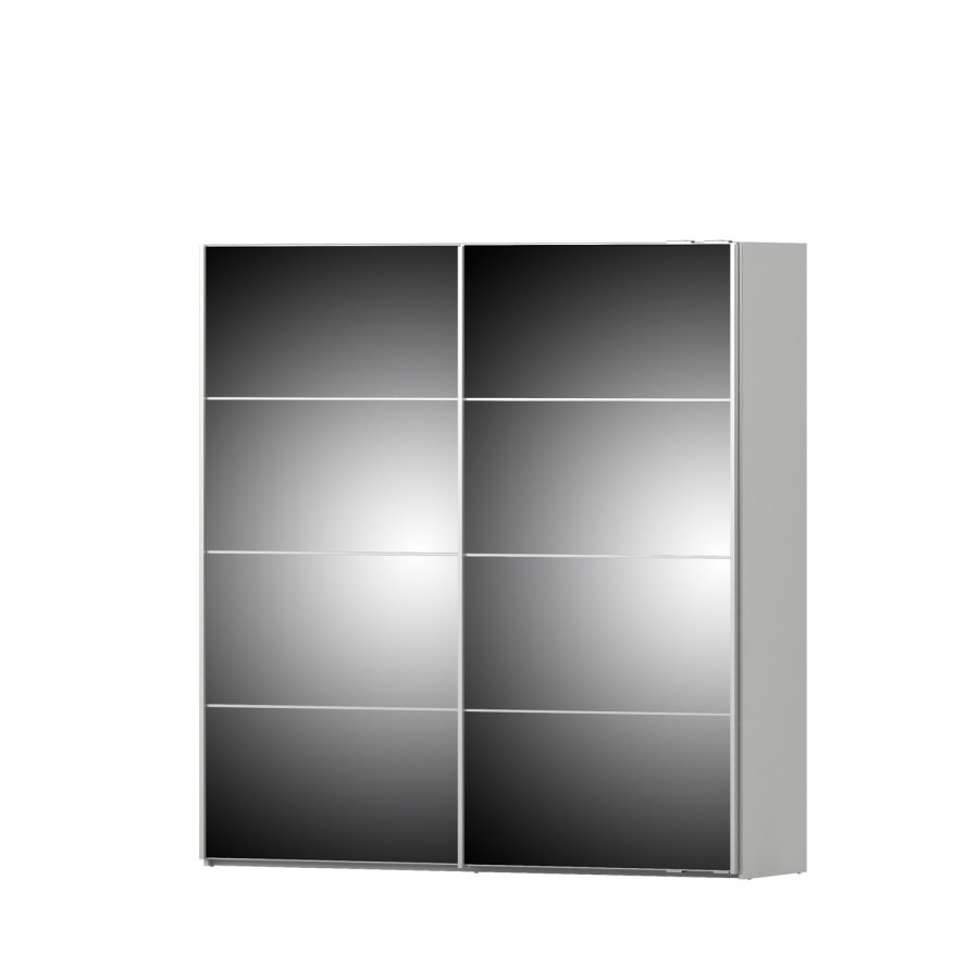 TVILUM Verona Skyvedrsskap - hvit/speilglass, m. 2 skyvedrer 