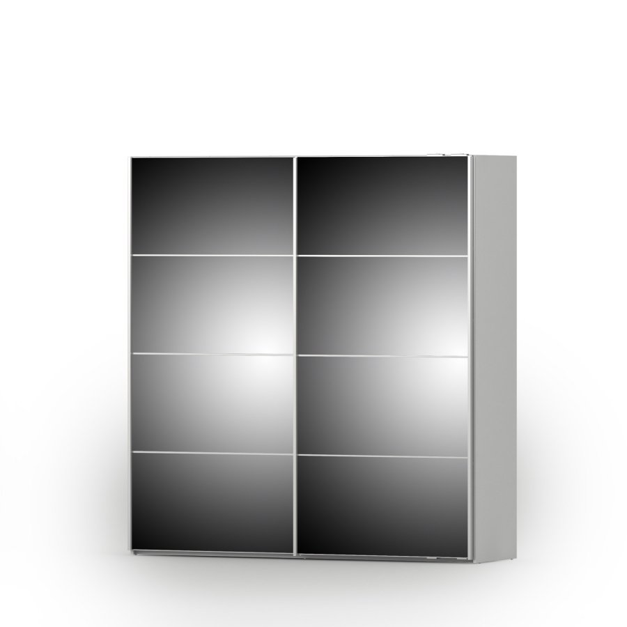 TVILUM Verona Skyvedrsskap - hvit/speilglass, m. 2 skyvedrer 