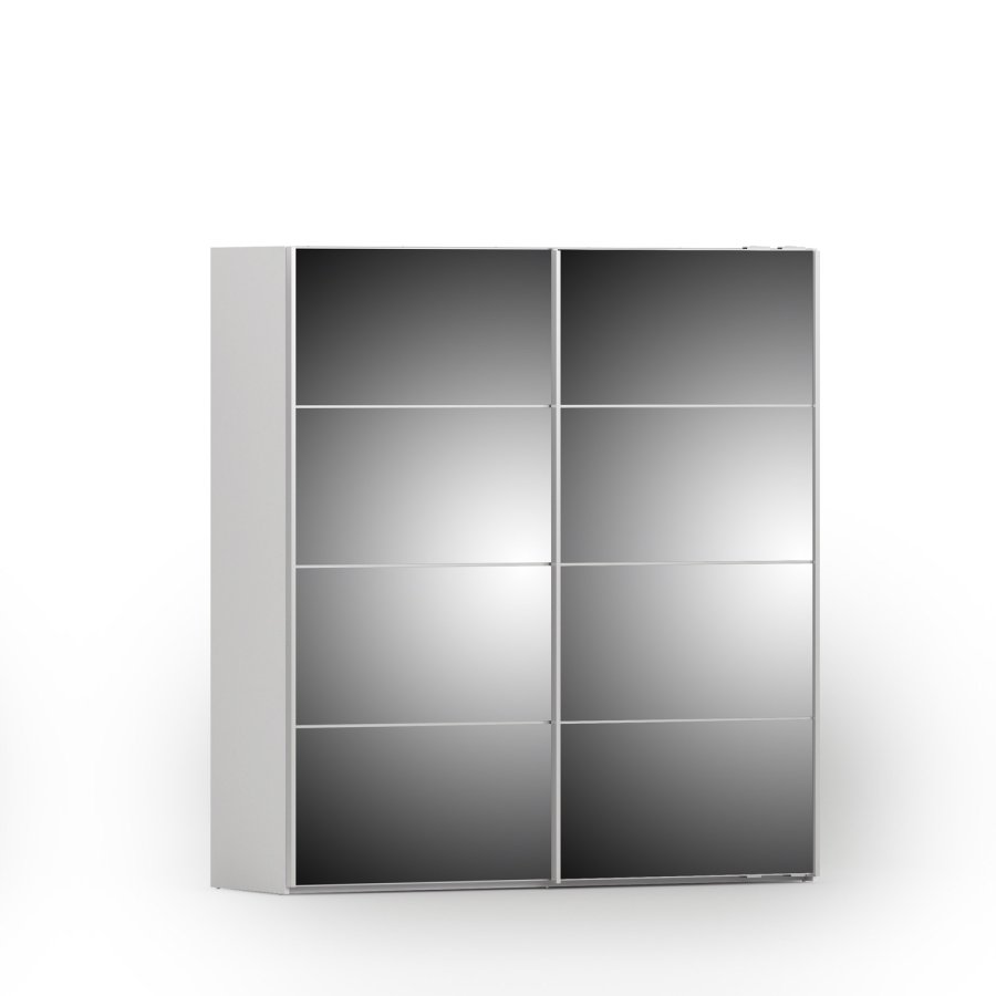 TVILUM Verona Skyvedrsskap - hvit/speilglass, m. 2 skyvedrer 