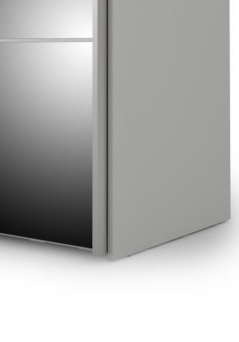 TVILUM Verona Skyvedrsskap - hvit/speilglass, m. 2 skyvedrer 