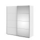 TVILUM Verona skjutdrrsgarderob - vit laminat och spegelglas, 2 skjutdrrar med hyllor