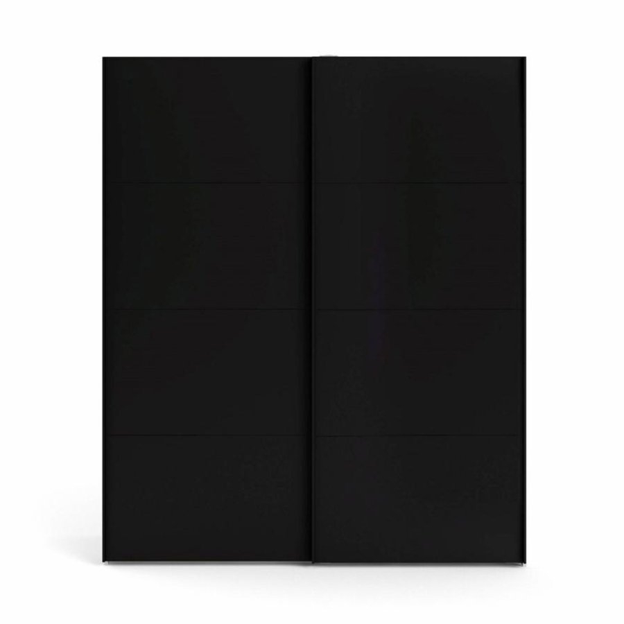 TVILUM Firenze Kleiderschrank, m. 2 Schiebetüren - weiße und schwarze Folie