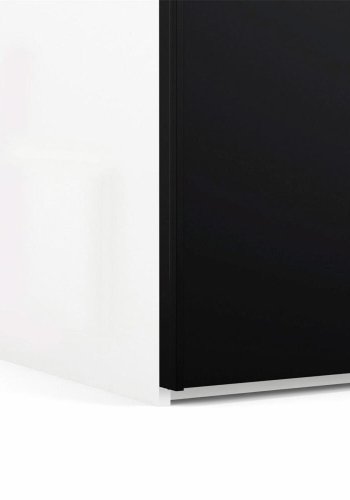 TVILUM Firenze Kleiderschrank, m. 2 Schiebetüren - weiße und schwarze Folie