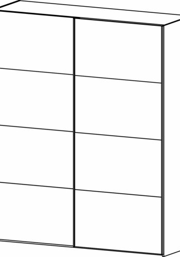 TVILUM Firenze Kleiderschrank, m. 2 Schiebetüren - weiße und schwarze Folie