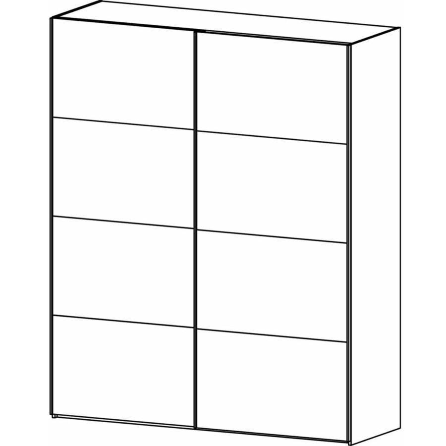 TVILUM Firenze Kleiderschrank, m. 2 Schiebetüren - weiße und schwarze Folie