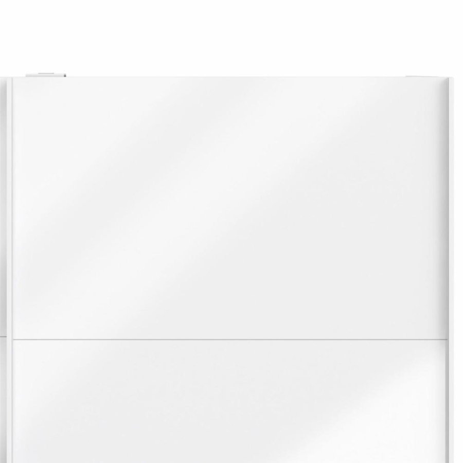 TVILUM Firenze Kleiderschrank, m. 2 Schiebetüren - weiße Folie und Spanplatte