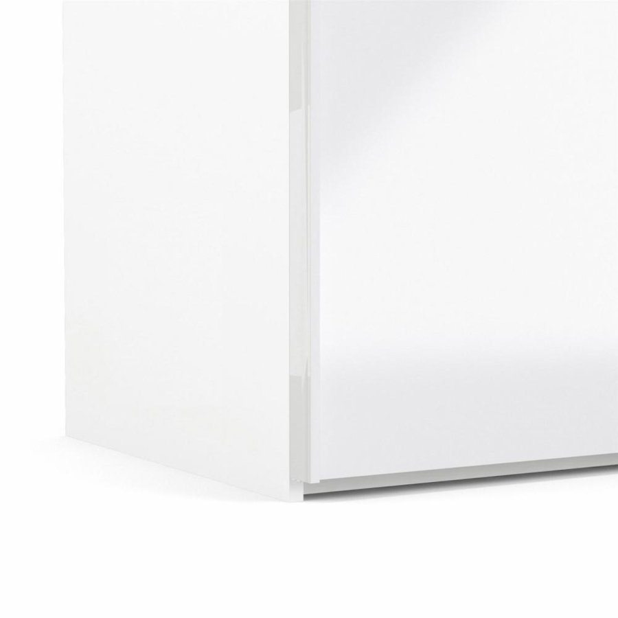 TVILUM Firenze Kleiderschrank, m. 2 Schiebetüren - weiße Folie und Spanplatte